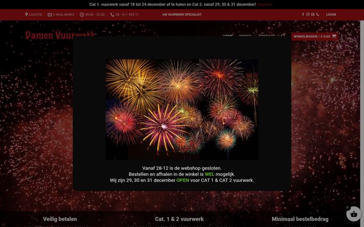 Skjermbilde av damenvuurwerk.nl