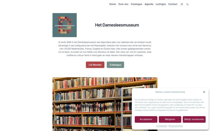 Skjermbilde av damesleesmuseum.nl