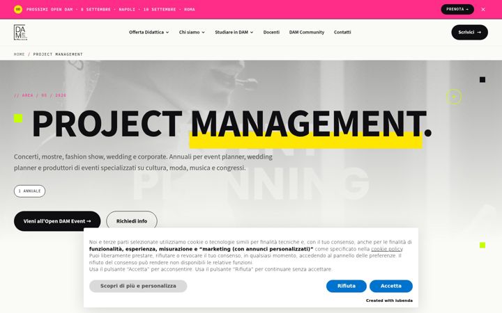 Screenshot of dameventmanager.it