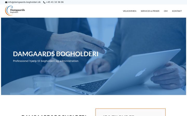 Screenshot of damgaards-bogholderi.dk