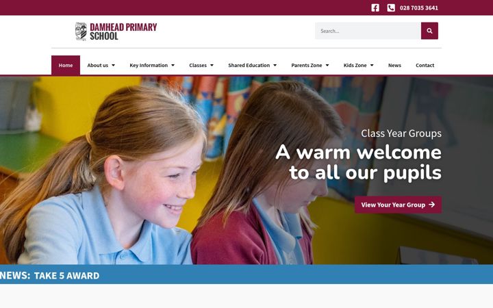 Captura de ecrã de damheadprimaryschool.co.uk