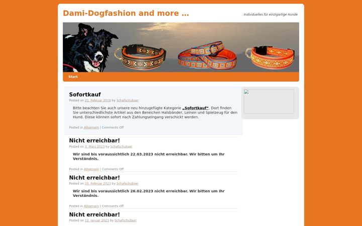 Screenshot of dami-dogfashion.de