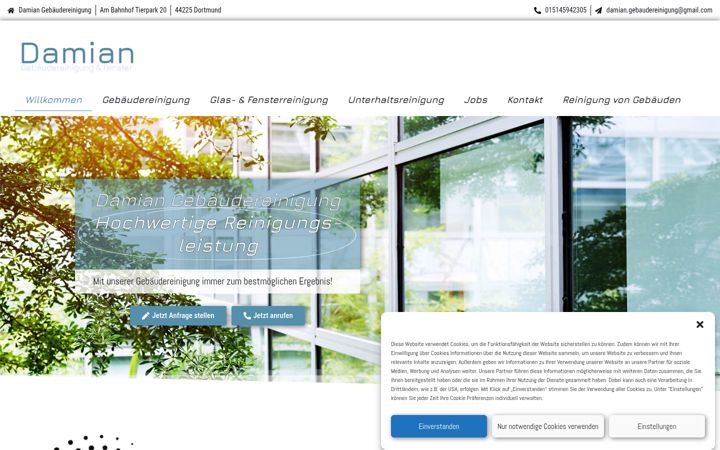 Screenshot of damian-gebaeudereinigung.de