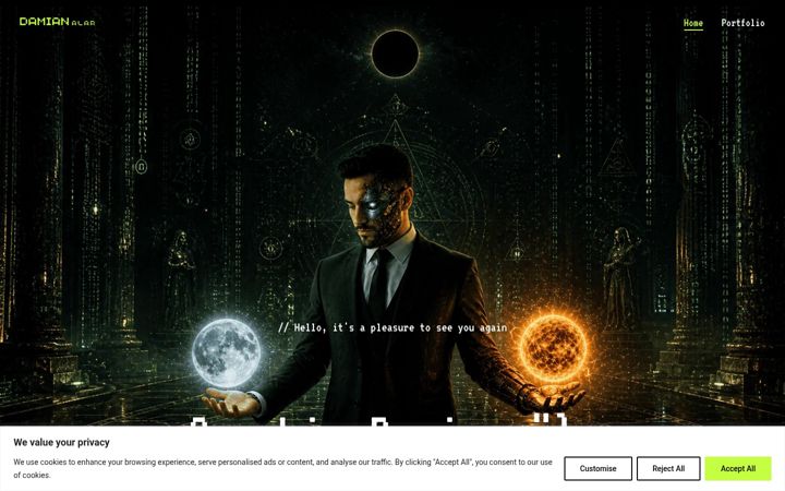 Screenshot of damianalar.com