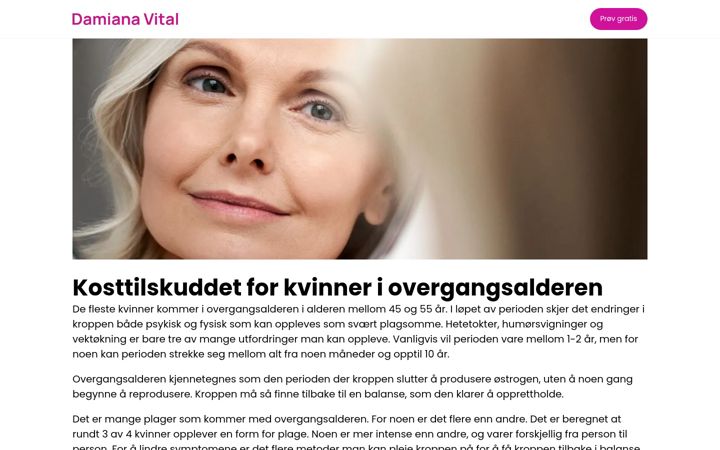 Screenshot stránky damianavital.no