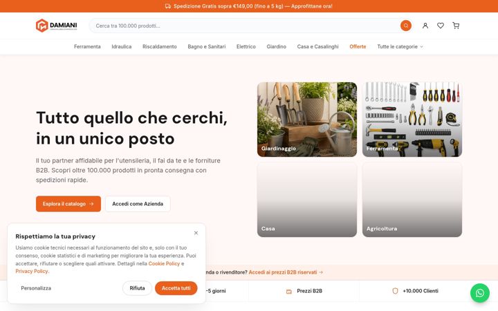 Screenshot of damianiglobalcommerce.com