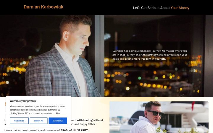 Screenshot of damiankarbowiak.com