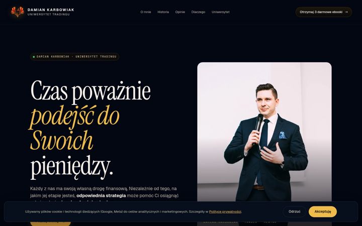 Screenshot of damiankarbowiak.pl