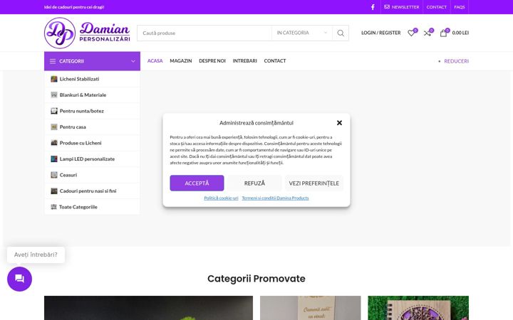 Capture d'écran de damianpersonalizari.ro
