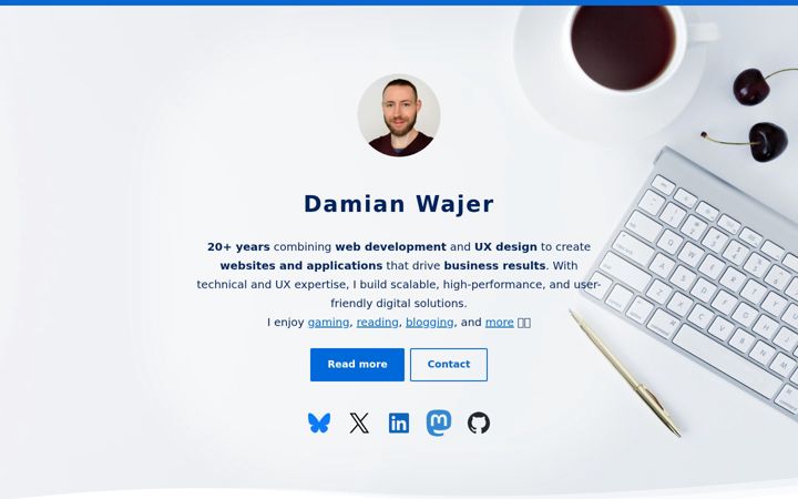 Screenshot of damianwajer.com