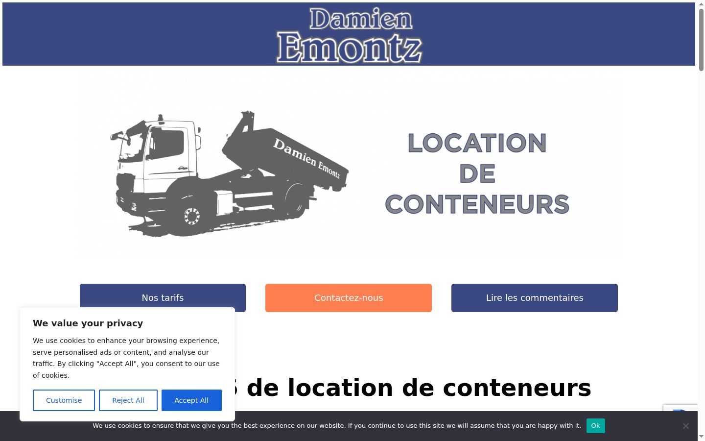 Screenshot of the consent banner shown before any interaction