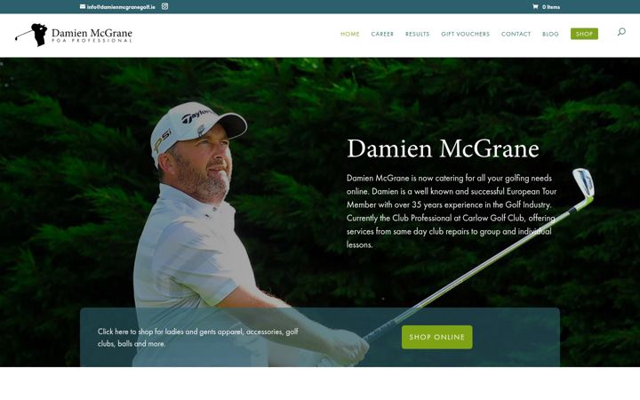 Screenshot van damienmcgranegolf.ie