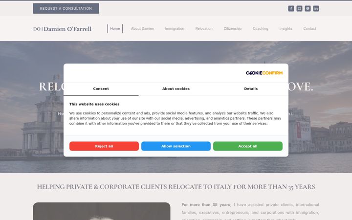 Screenshot of damienofarrell.com