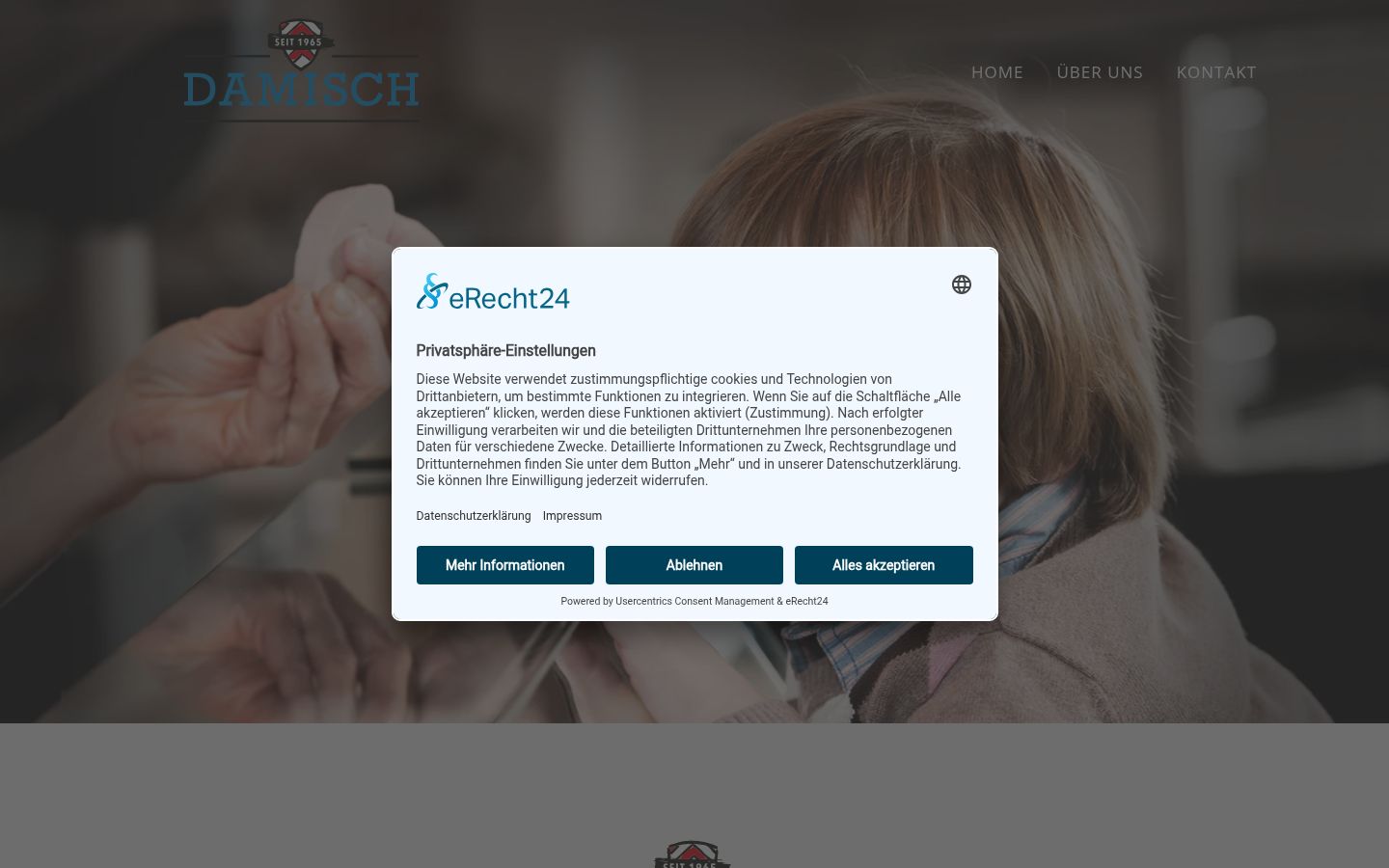 Captura de ecrã do banner de consentimento apresentado antes de qualquer interação