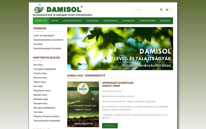 Screenshot von damisol.hu