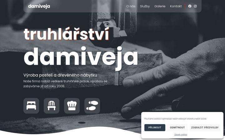 Screenshot stránky damiveja.cz
