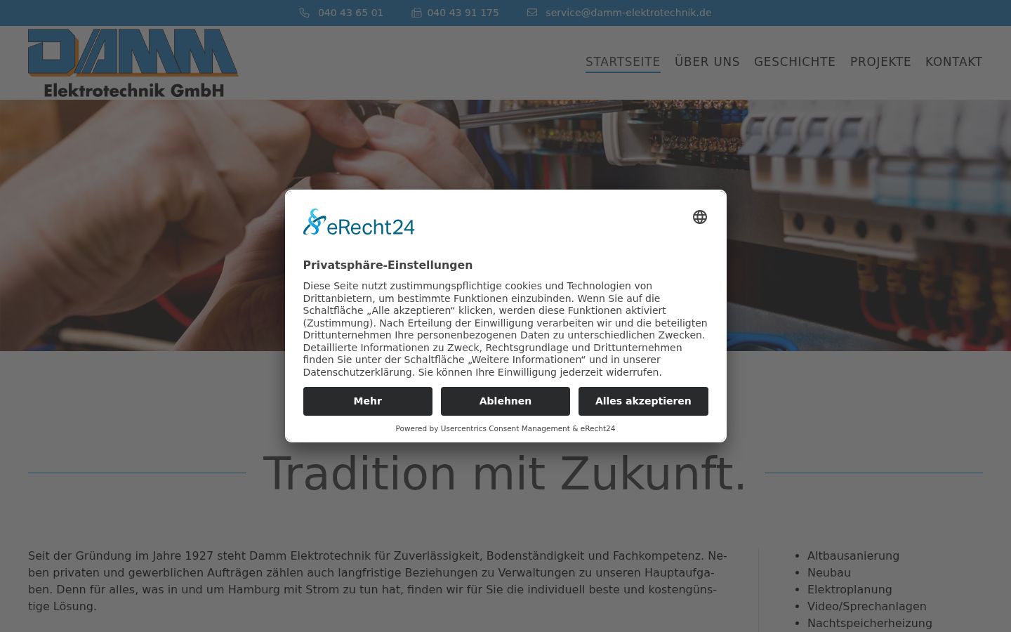 Screenshot of the consent banner shown before any interaction