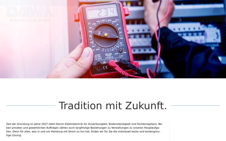 Screenshot of damm-elektrotechnik.de