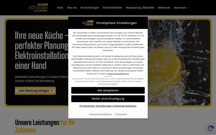 Screenshot of damm-kuechen.de