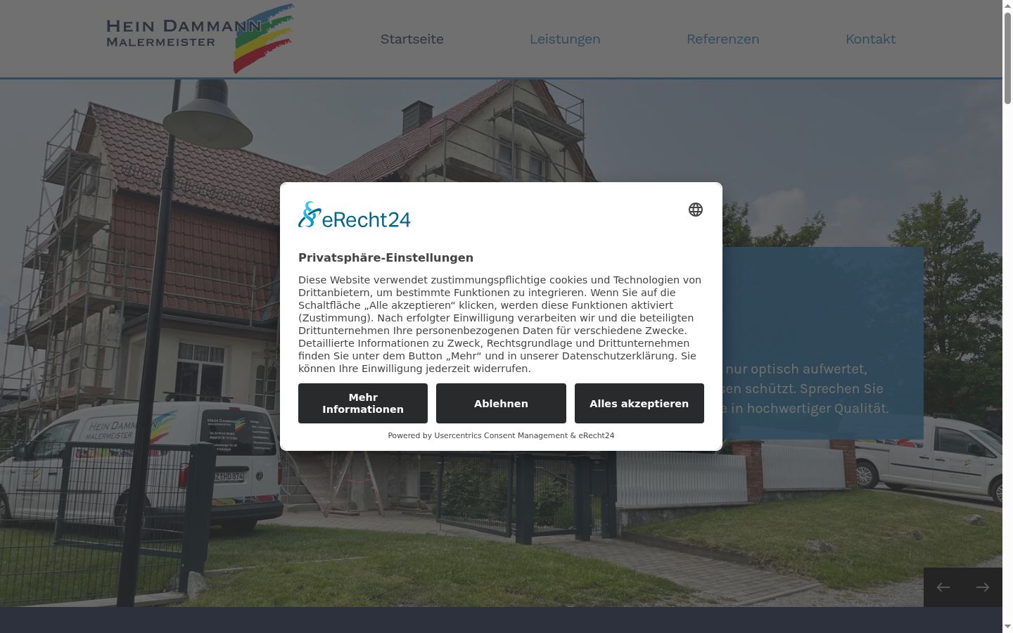 Snimka zaslona bannera za privolu prikazanog prije bilo kakve interakcije