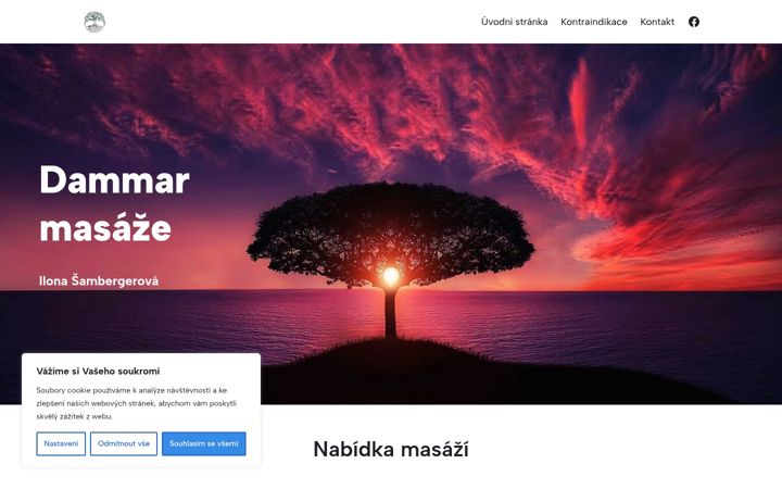 Screenshot stránky dammar-masaze.cz