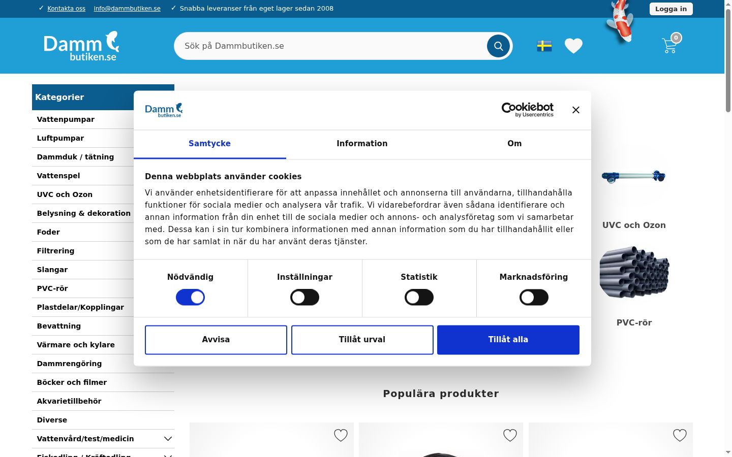 Screenshot del banner di consenso mostrato prima di qualsiasi interazione