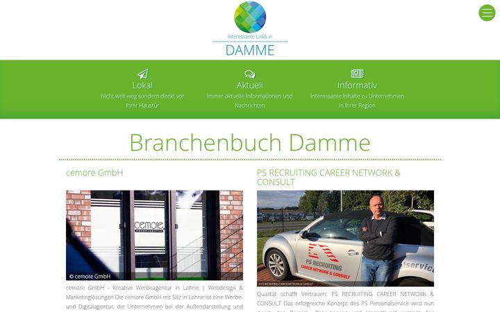 Screenshot of damme-links.de
