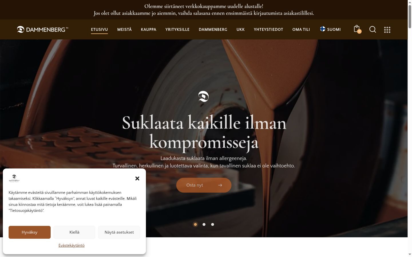 Screenshot tal-banner tal-kunsens muri qabel kwalunkwe interazzjoni