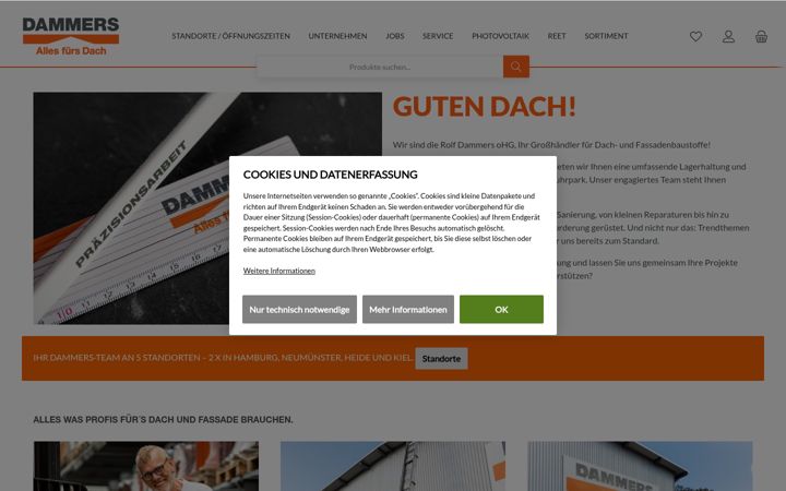 Screenshot of dammers.de