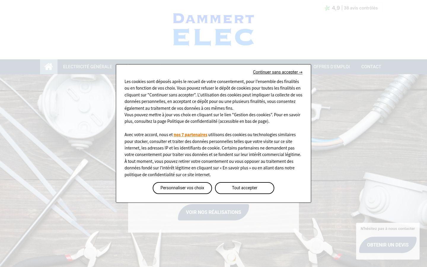 Captura de ecrã do banner de consentimento apresentado antes de qualquer interação