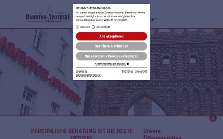 Screenshot of dammtor-apotheke.de