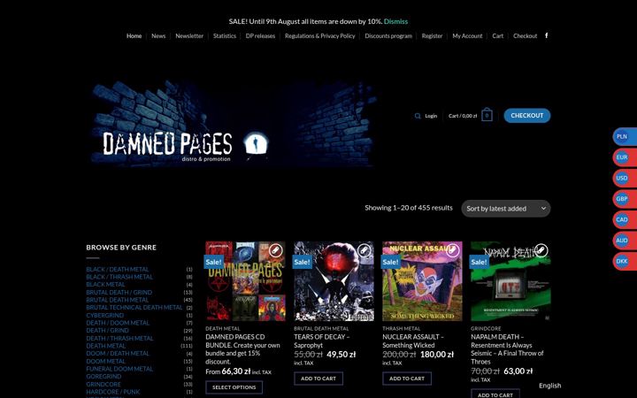 Screenshot of damned-pages.eu