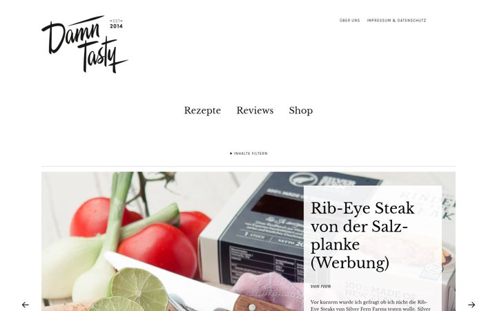 Screenshot of damntasty.de