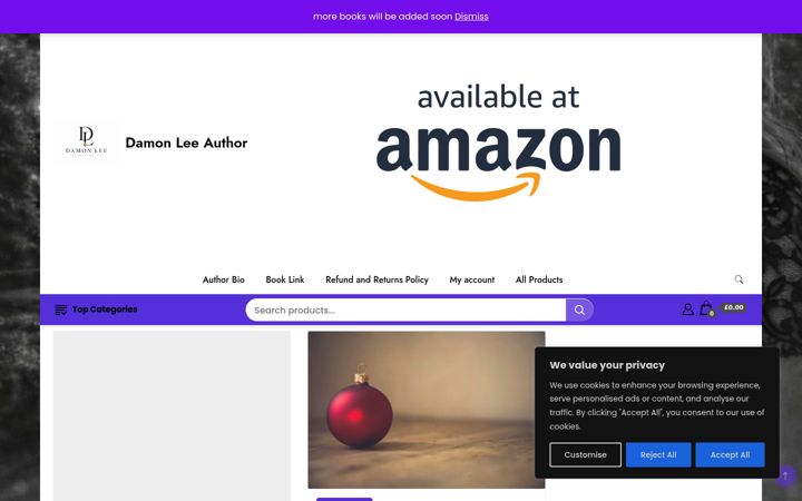 Screenshot of damonleeauthor.com