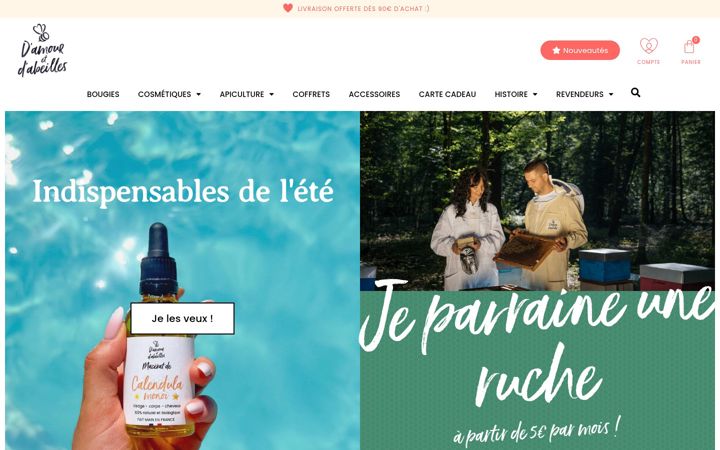 Zrzut ekranu damouretdabeilles.fr