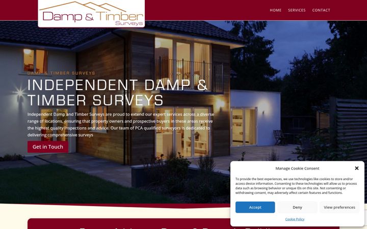 Screenshot of dampandtimbersurveys.com