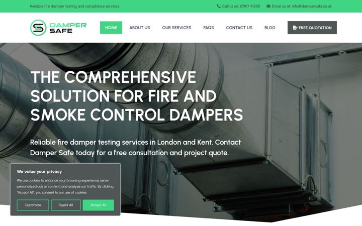 Skjermbilde av dampersafe.co.uk