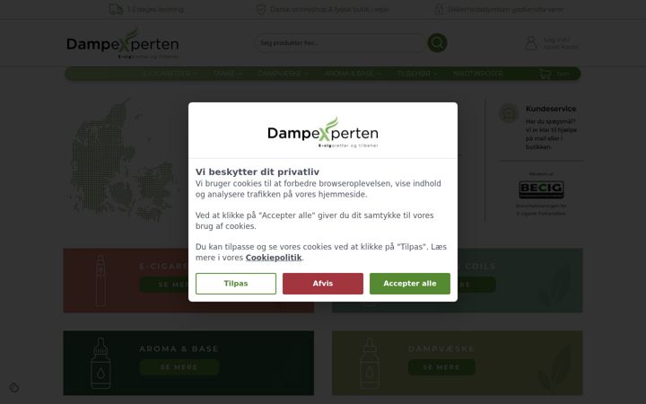 Screenshot of dampexperten.dk