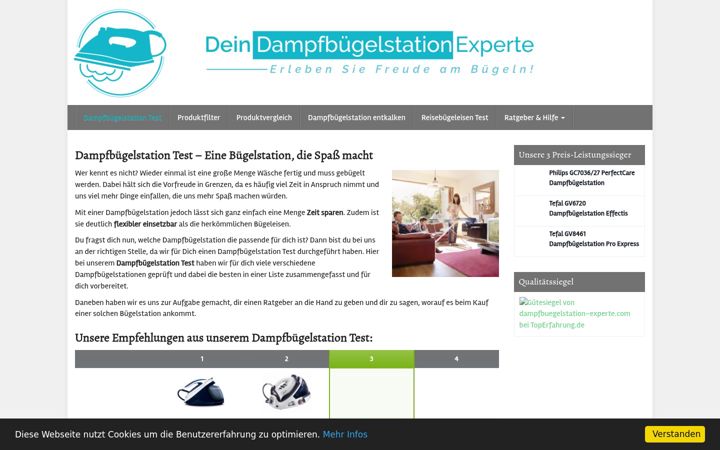 Screenshot of dampfbuegelstation-experte.com