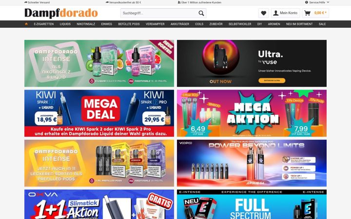 Screenshot of dampfdorado.de