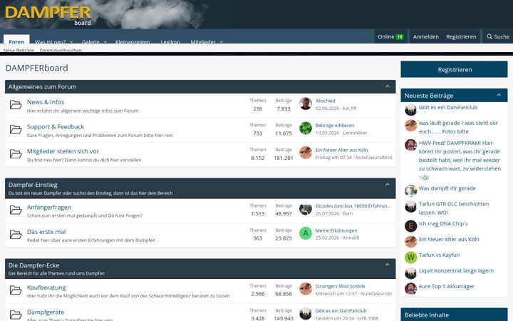 Screenshot of dampfer-board.de