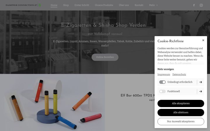 Screenshot of dampferconnection27.de