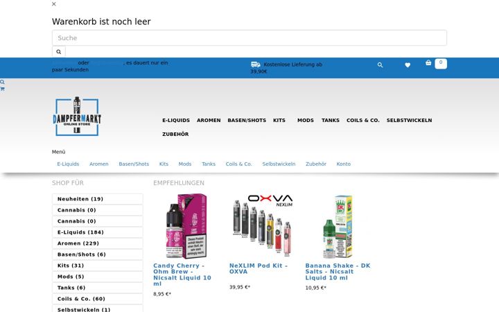 Screenshot of dampfermarkt.de