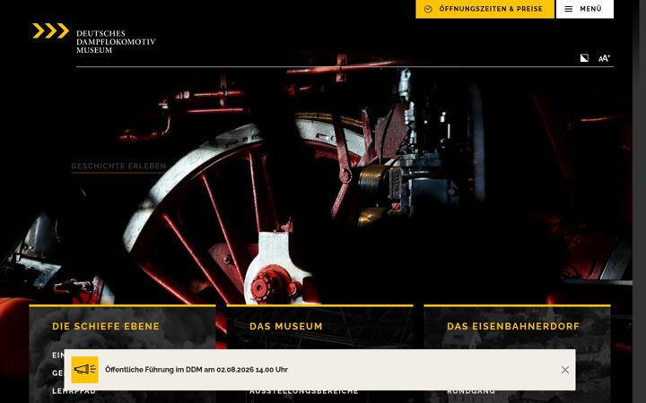 Screenshot of dampflokmuseum.de