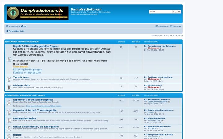 Screenshot of dampfradioforum.de