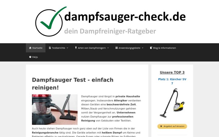 Screenshot of dampfsauger-check.de