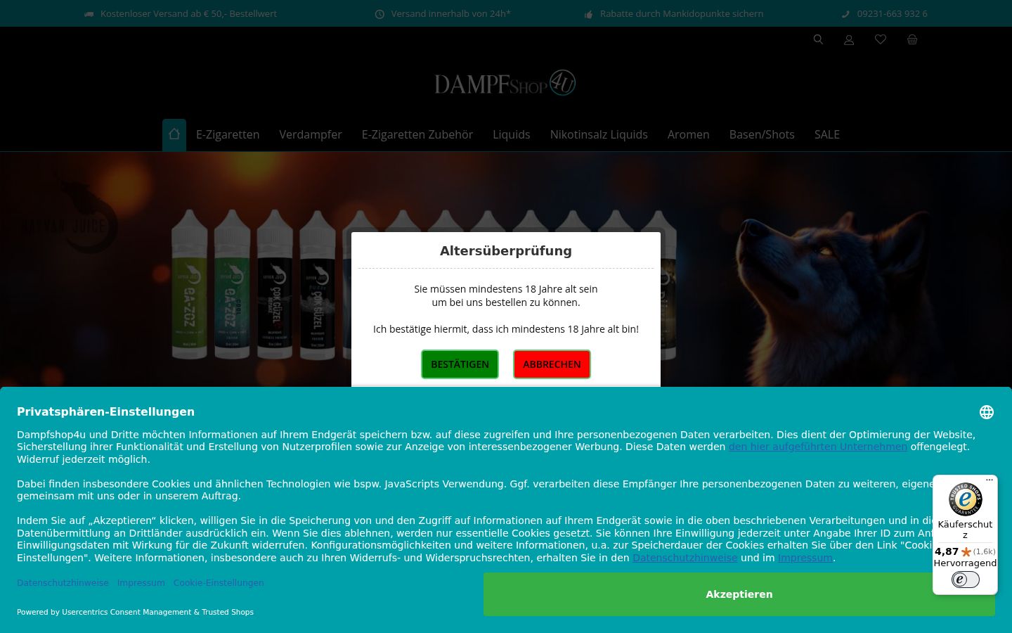 Screenshot van de toestemmingsbanner zoals getoond vóór enige interactie
