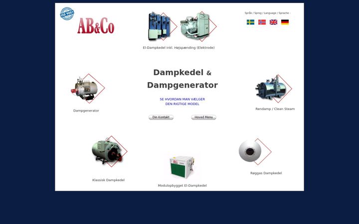 Screenshot of dampkedler.dk