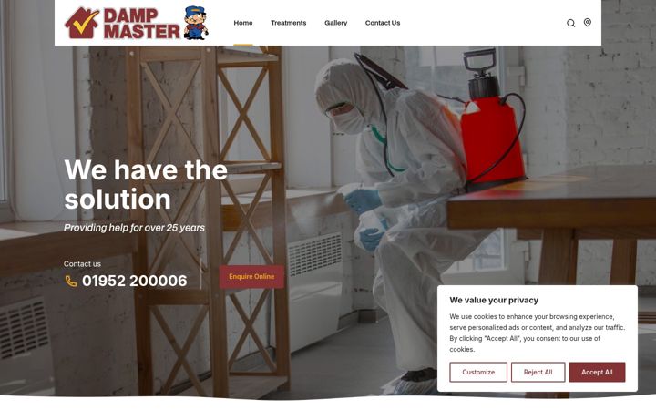 Екранна снимка на dampmaster.co.uk