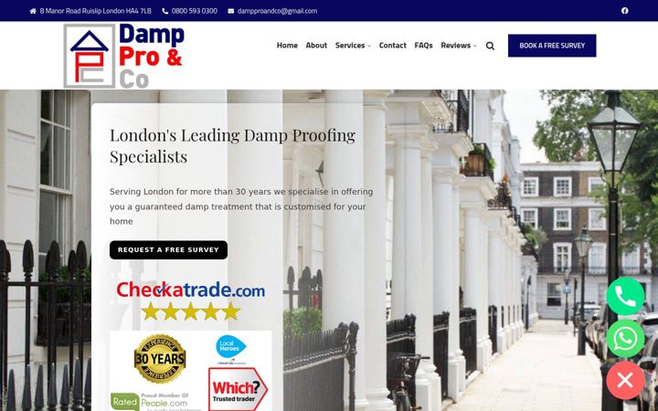 Екранна снимка на dampproandco.co.uk